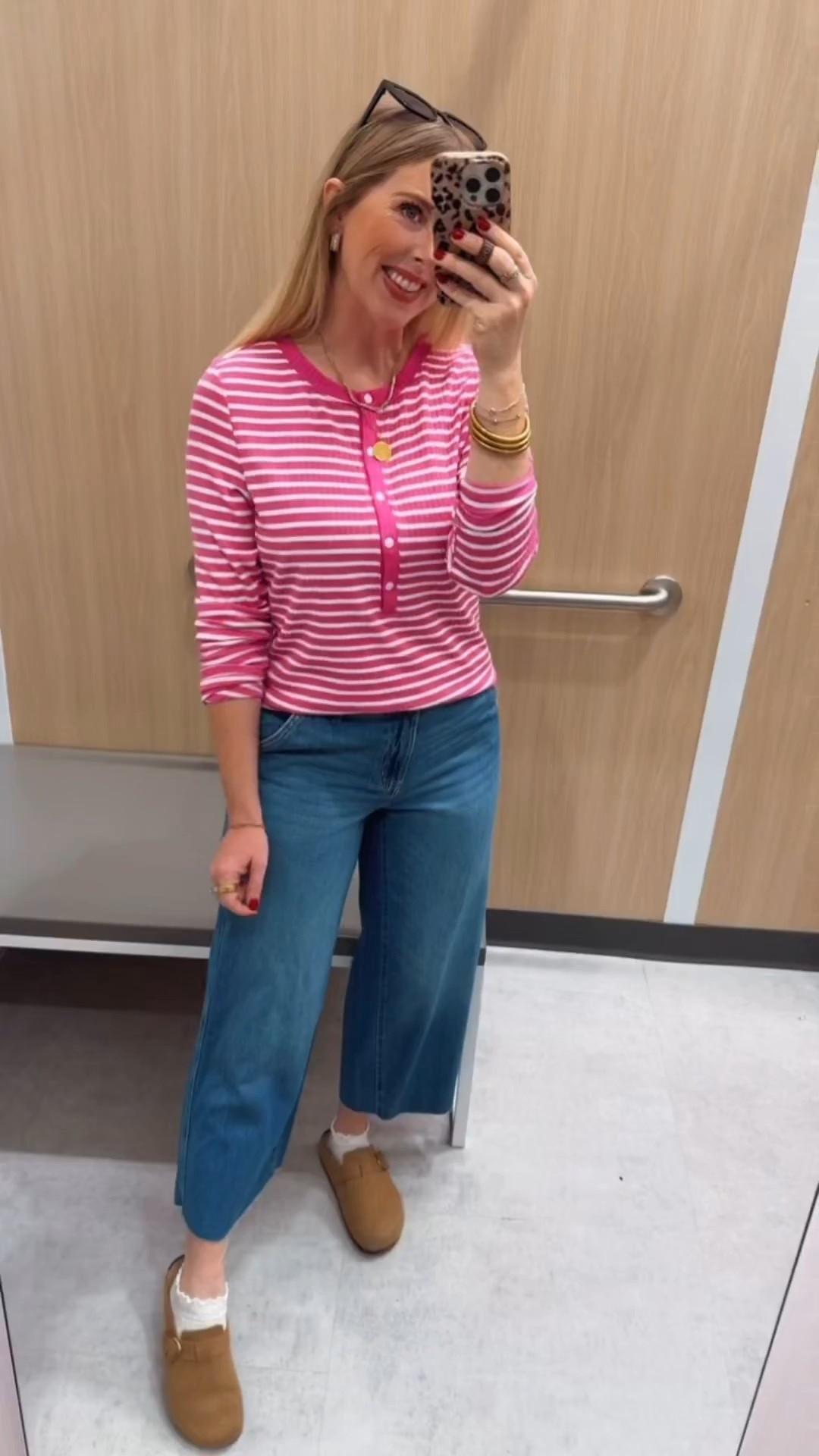 This striped Henley and wide leg cropped jeans are on sale!! 

#LTKootd #LTKSaleAlert