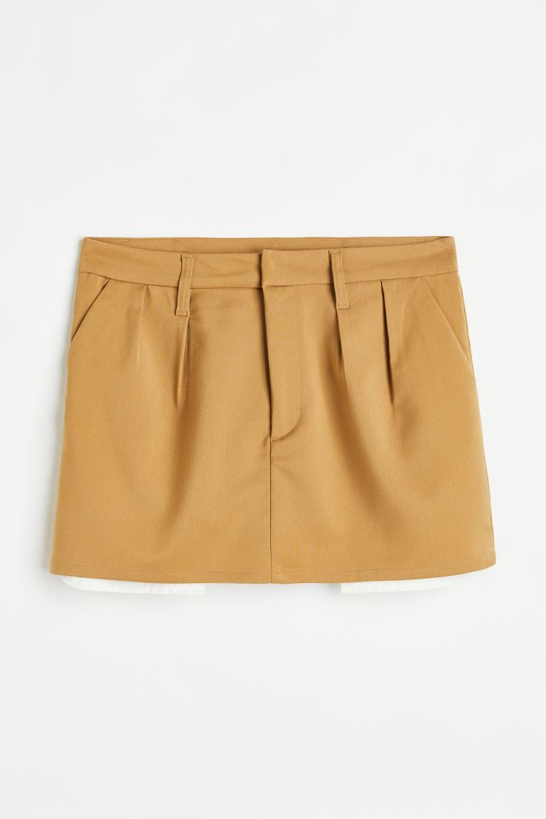 Mini skirt - Beige - Ladies | H&M GB | H&M (UK, MY, IN, SG, PH, TW, HK)