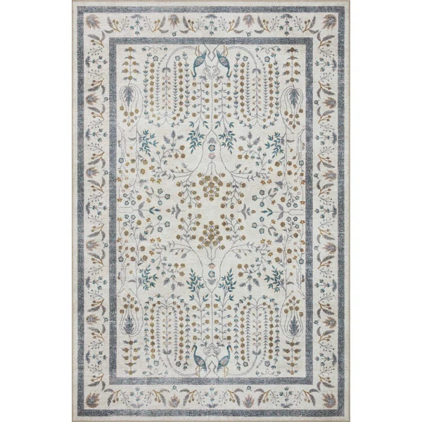 Rifle Paper Co. x Loloi Maison Wisteria Cream Rug | Wayfair North America