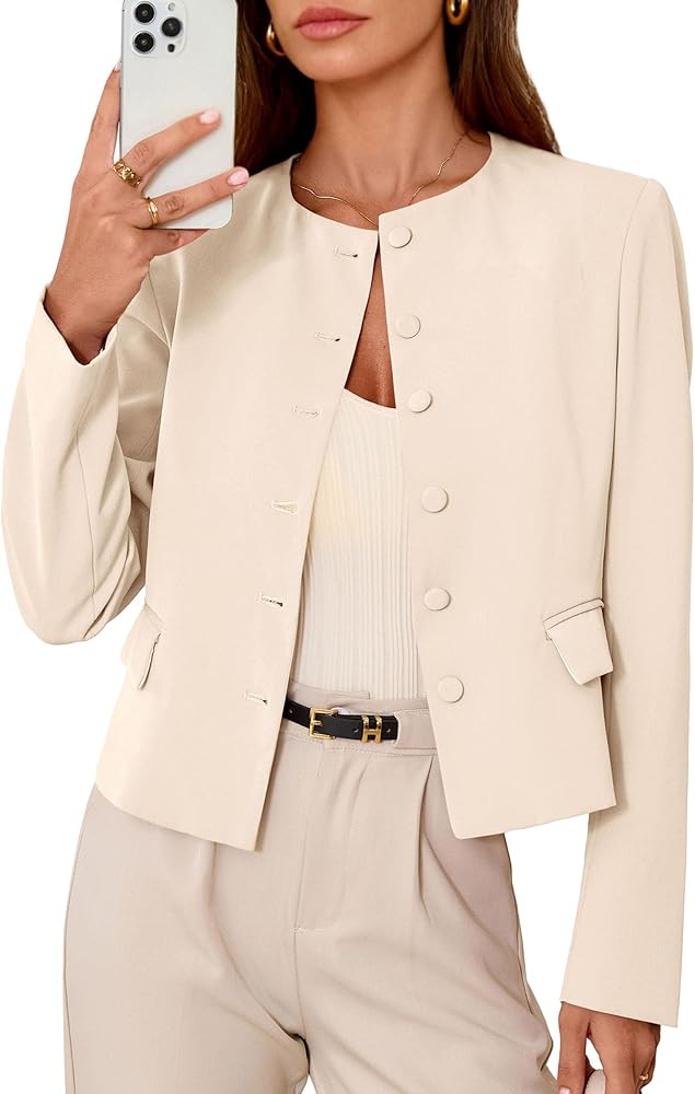 PRETTYGARDEN Women Blazers Business Casual Outfits 2026 Fall Fashion Long Sleeve Professional Off... | Amazon (US)