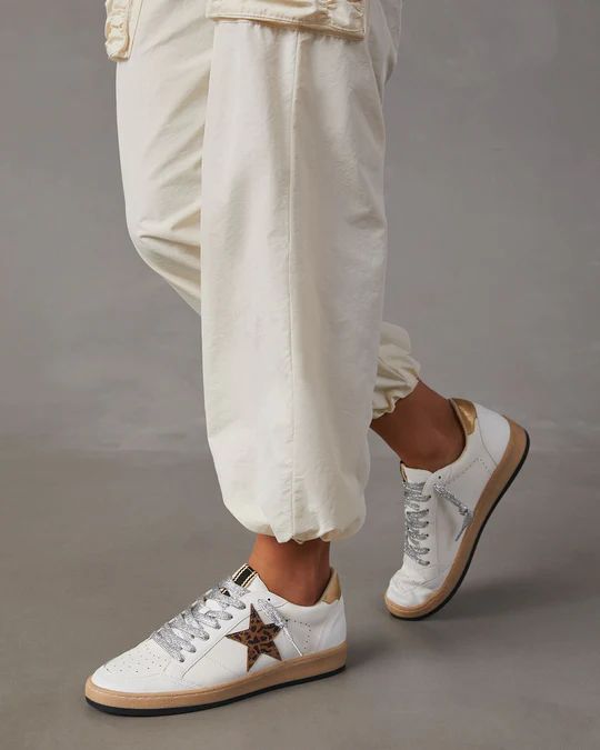 Paz Faux Leather Leopard Lace Up Sneaker | VICI Collection