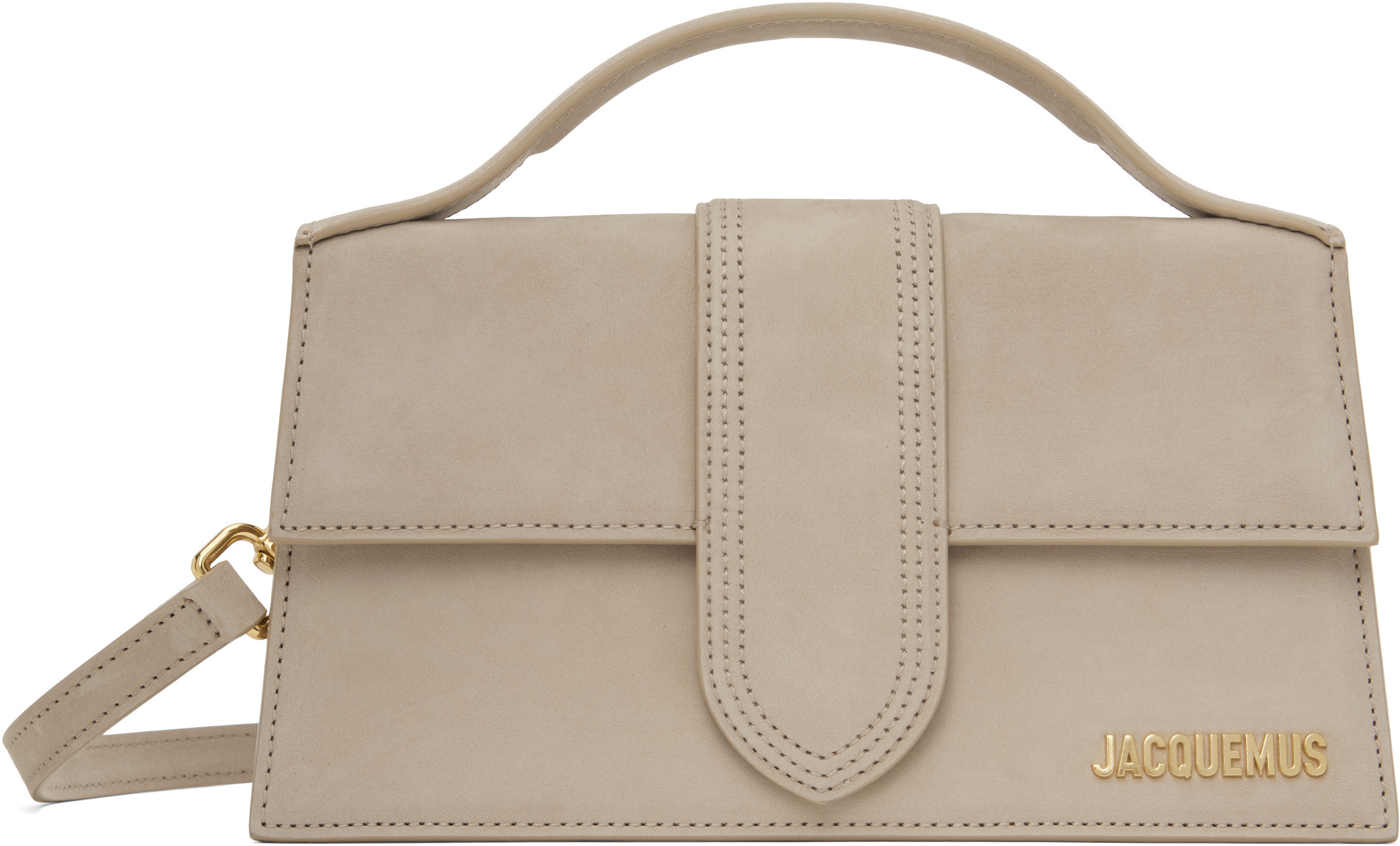JACQUEMUS Beige Les Classiques 'The large Bambino' Bag | SSENSE