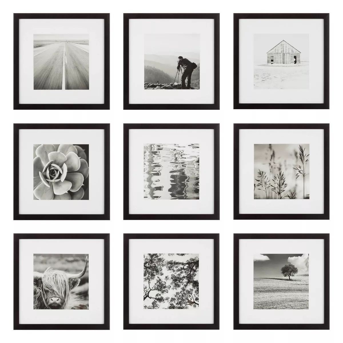 (Set of 9) 12" x 12" Gallery Grid Kit Black - Instapoints | Target