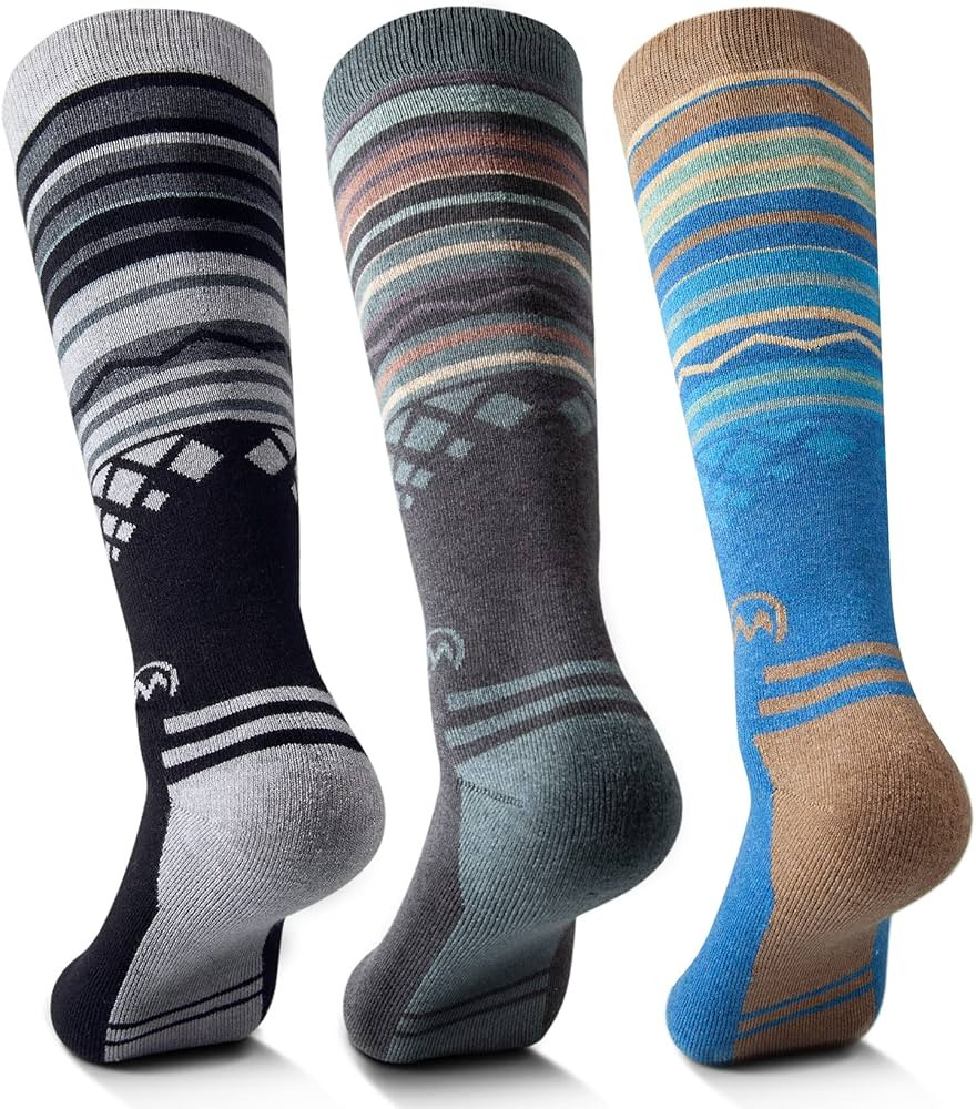 Ski Socks 2-Pack Merino Wool, Over The Calf (OTC) Non-Slip Cuff for Men & Women | Amazon (US)