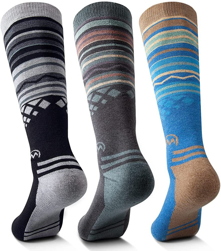 Ski Socks 2-Pack Merino Wool, Over The Calf Non-Slip Cuff for Men & Women | Amazon (US)