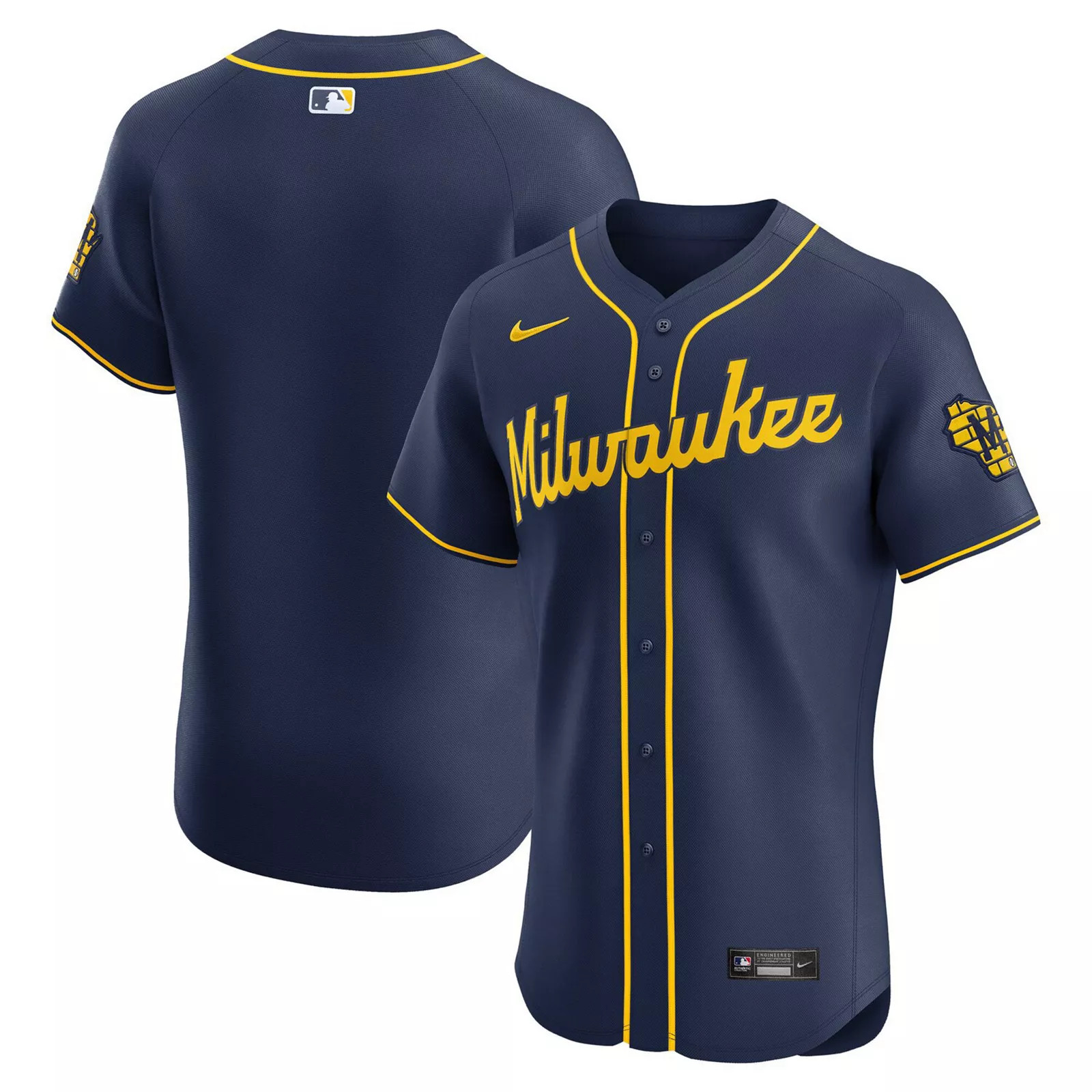 Men's Nike Navy Milwaukee Brewers Alternate 2 Elite Jersey, Size: 44, Blue | Kohl's