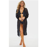 Black Oversized Beach Shirt Dress | PrettyLittleThing US