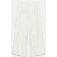 Zara - Zw Collection Striped Wide-Leg Trousers - Pastel Yellow - Xl - Woman | Zara UK