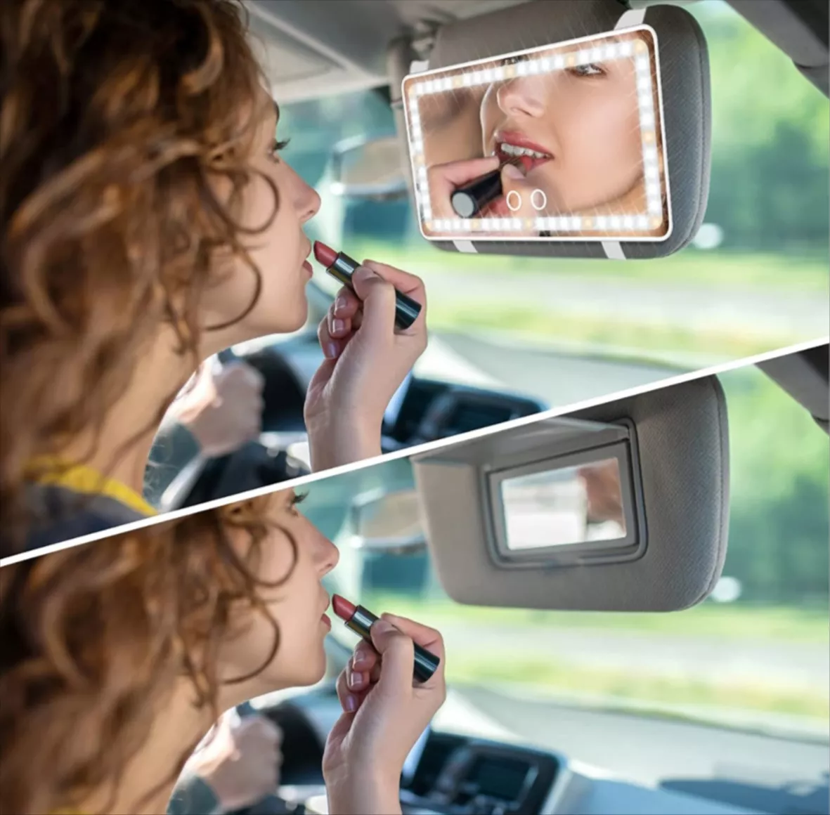  Car Sun Visor Anti-Glare Mirror,Car Sun Visor Vanity