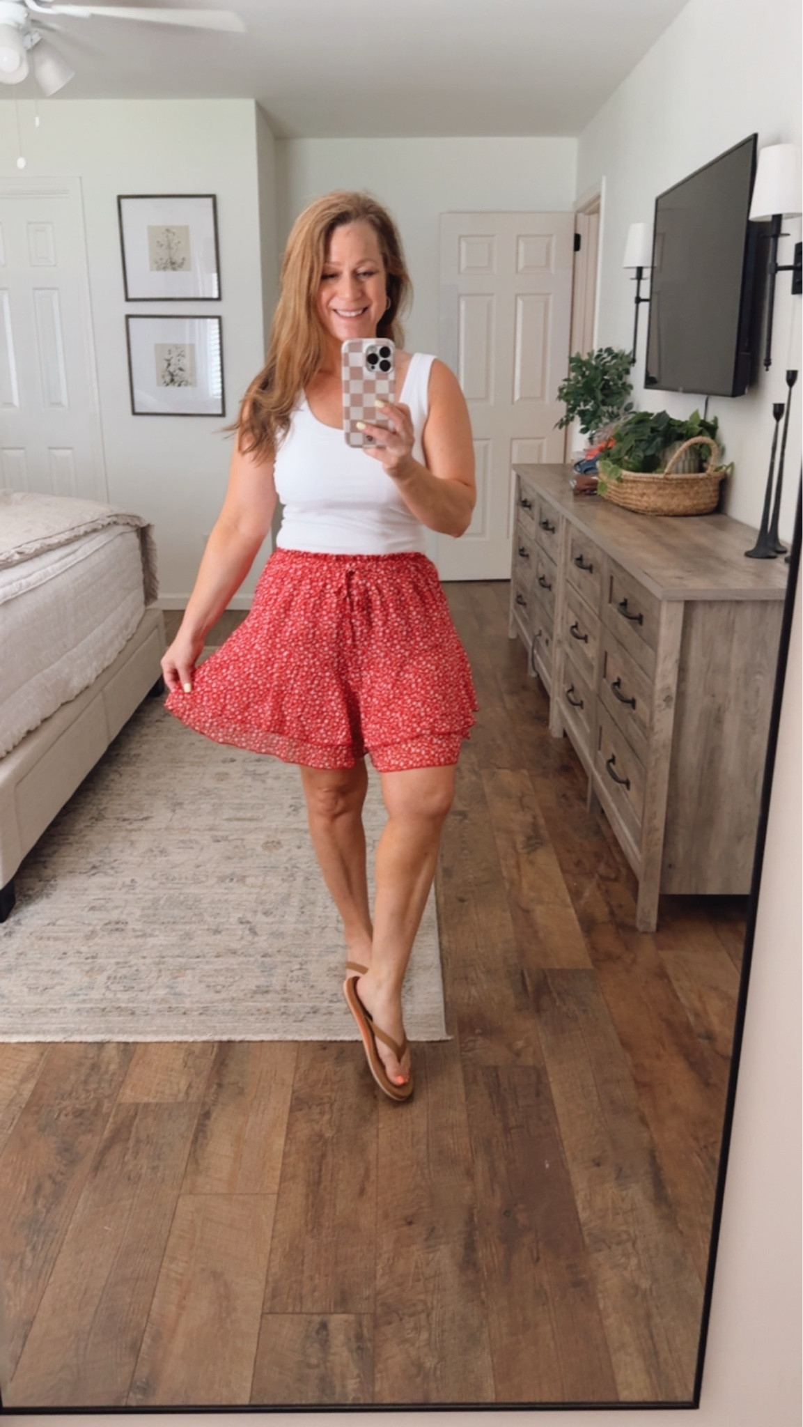 Summer outfit idea 

Tank with built-in bra, pads are removable 
Skort has built in shorts and is lightweight and flowy- perfect for summer 

I am in a small in both 

#LTKootd #LTKPetite #LTKMidsize