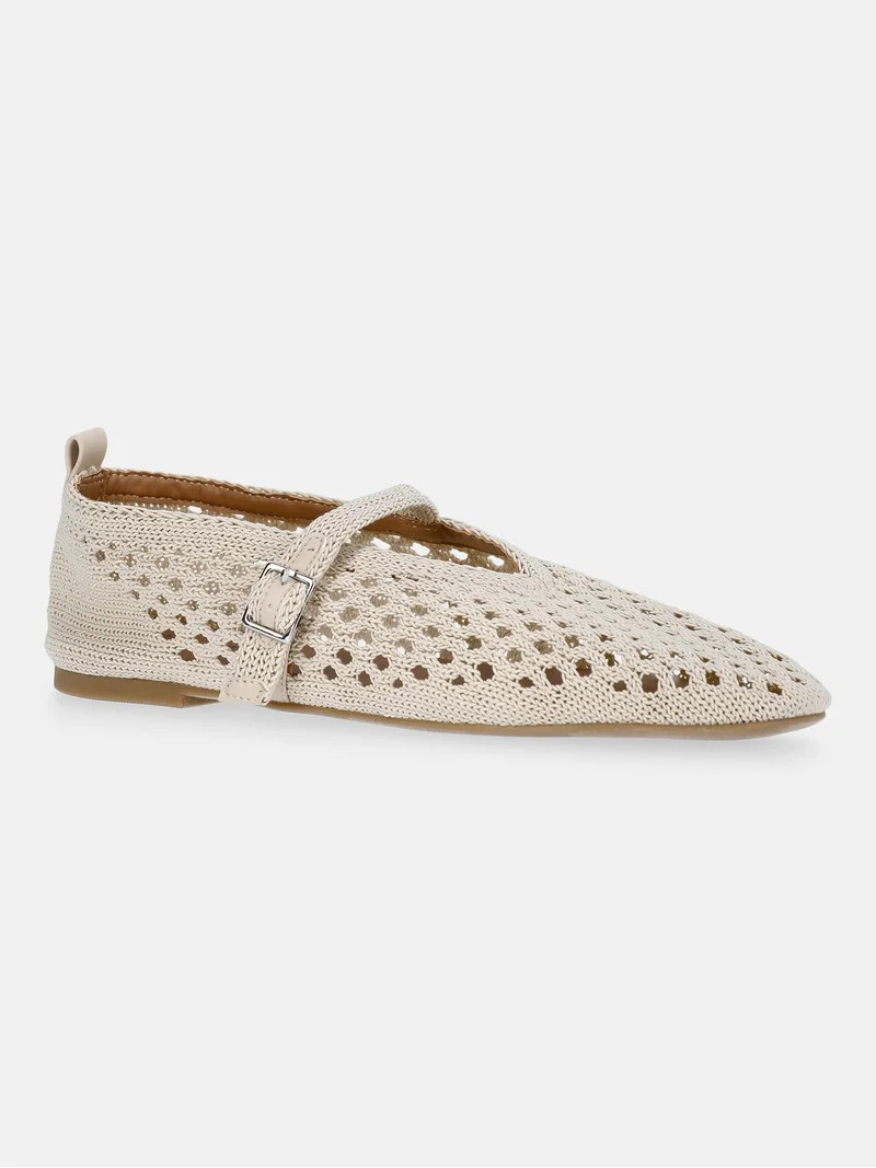 No Boundaries Crochet Mary Jane Flats, Women's - Walmart.com | Walmart (US)