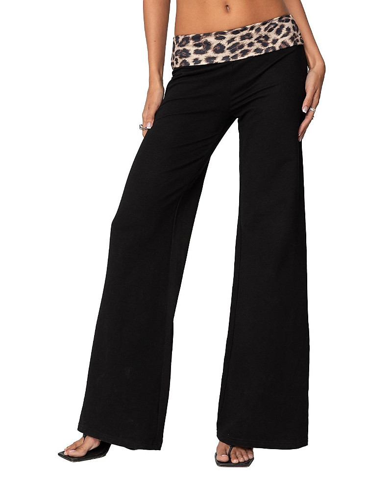 Edikted Leopard Fold Over Pants | Bloomingdale's (US)