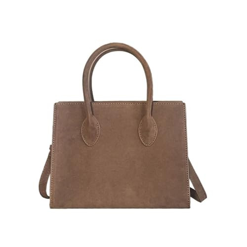 Brown Suede Handbag Top Handle Purses for Women Work Tote Bags (Brown Suede) | Amazon (US)