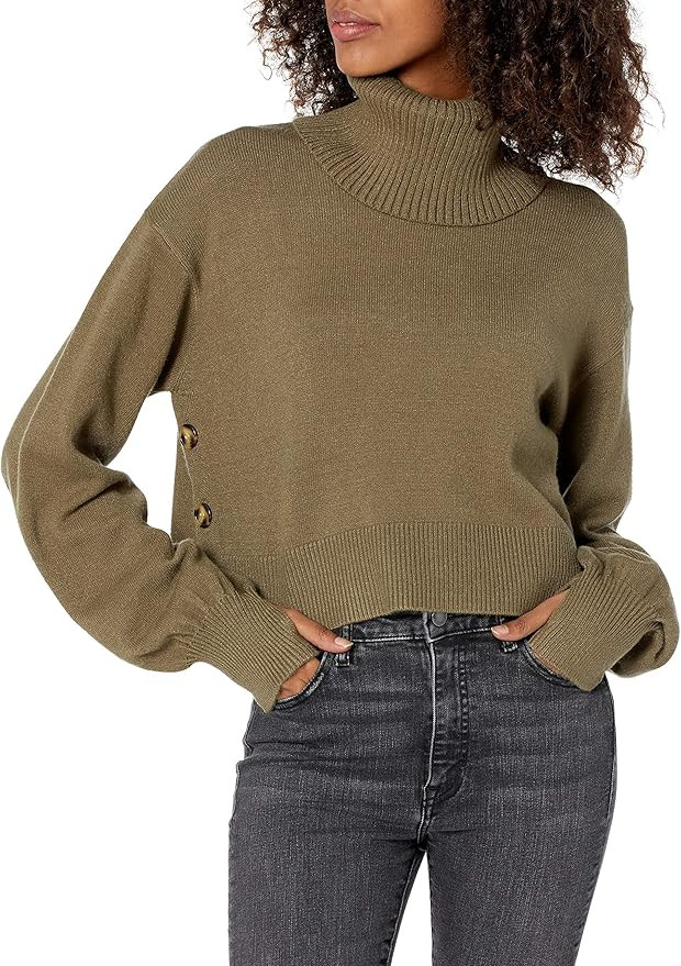 The Drop Women's @lucyswhims Side Button Cropped Turtleneck Sweater | Amazon (US)