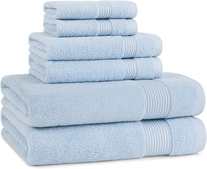 Arkwright Solid 6 Piece Bath Towel Set, 100% Cotton 600 GSM Soft Absorbent Bathroom Towels for Ho... | Amazon (US)