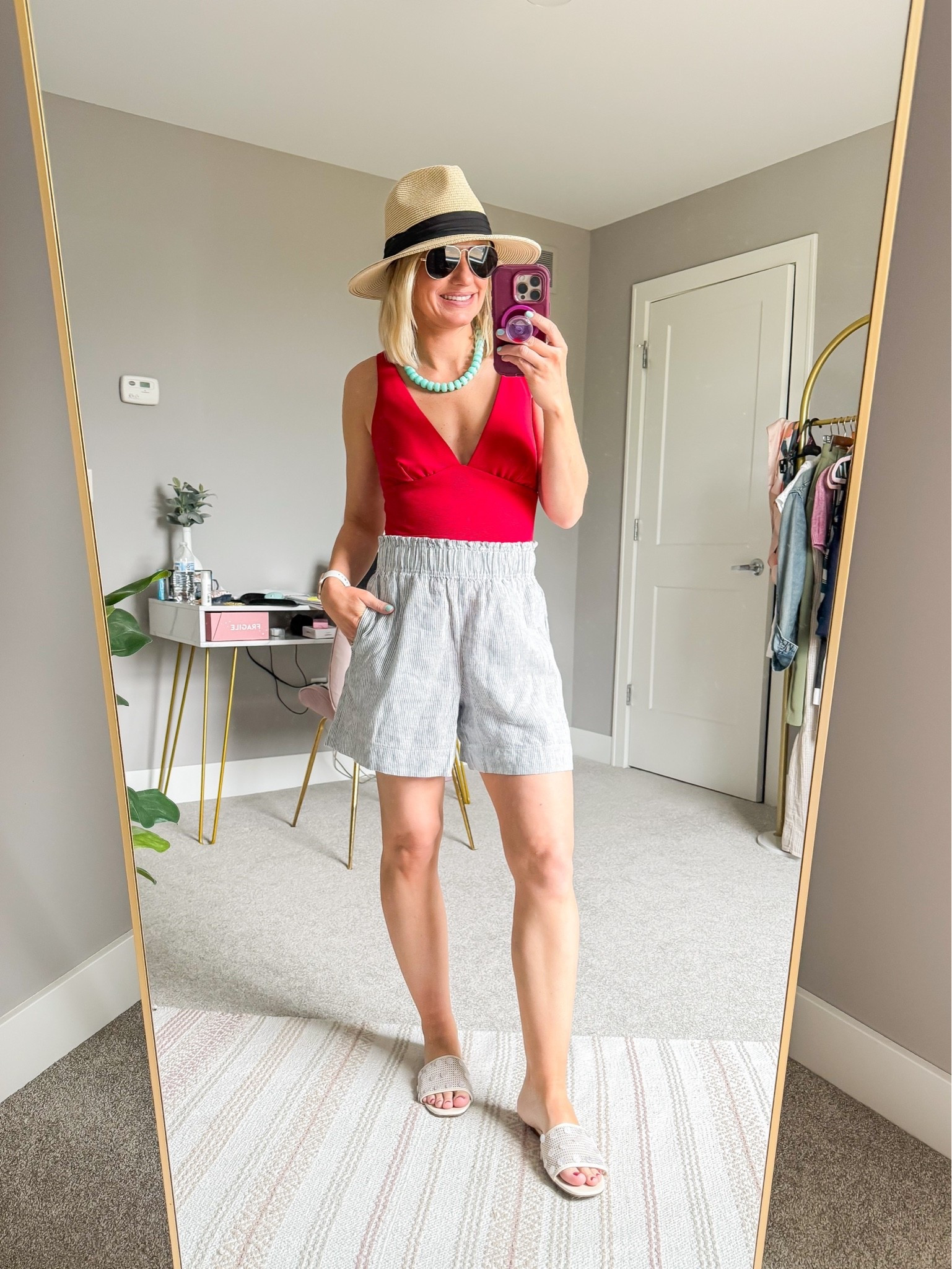 I love this pool outfit idea! 
Bathing suit- small
Shorts- xs

#LTKootd #LTKSwim #LTKOver40