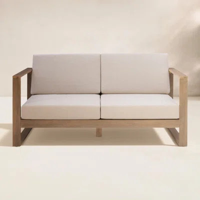 Moorefield 63" Wide Outdoor Loveseat with Cushions | Wayfair North America