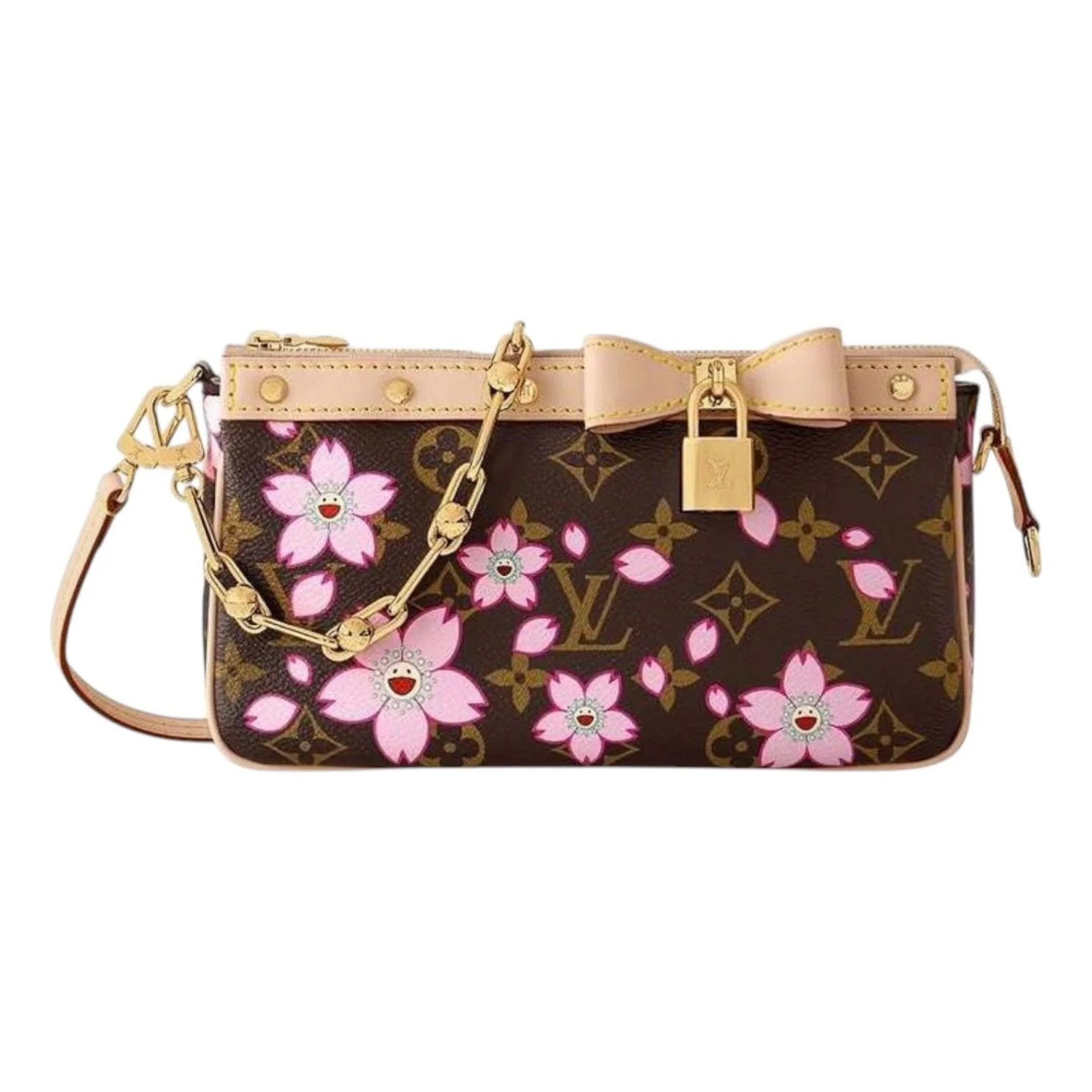 (WMNS) LOUIS VUITTON x Takashi Murakami Cherry Blossom Pochette Accessoires 'Sakura Brown' M13666 | KICKS CREW