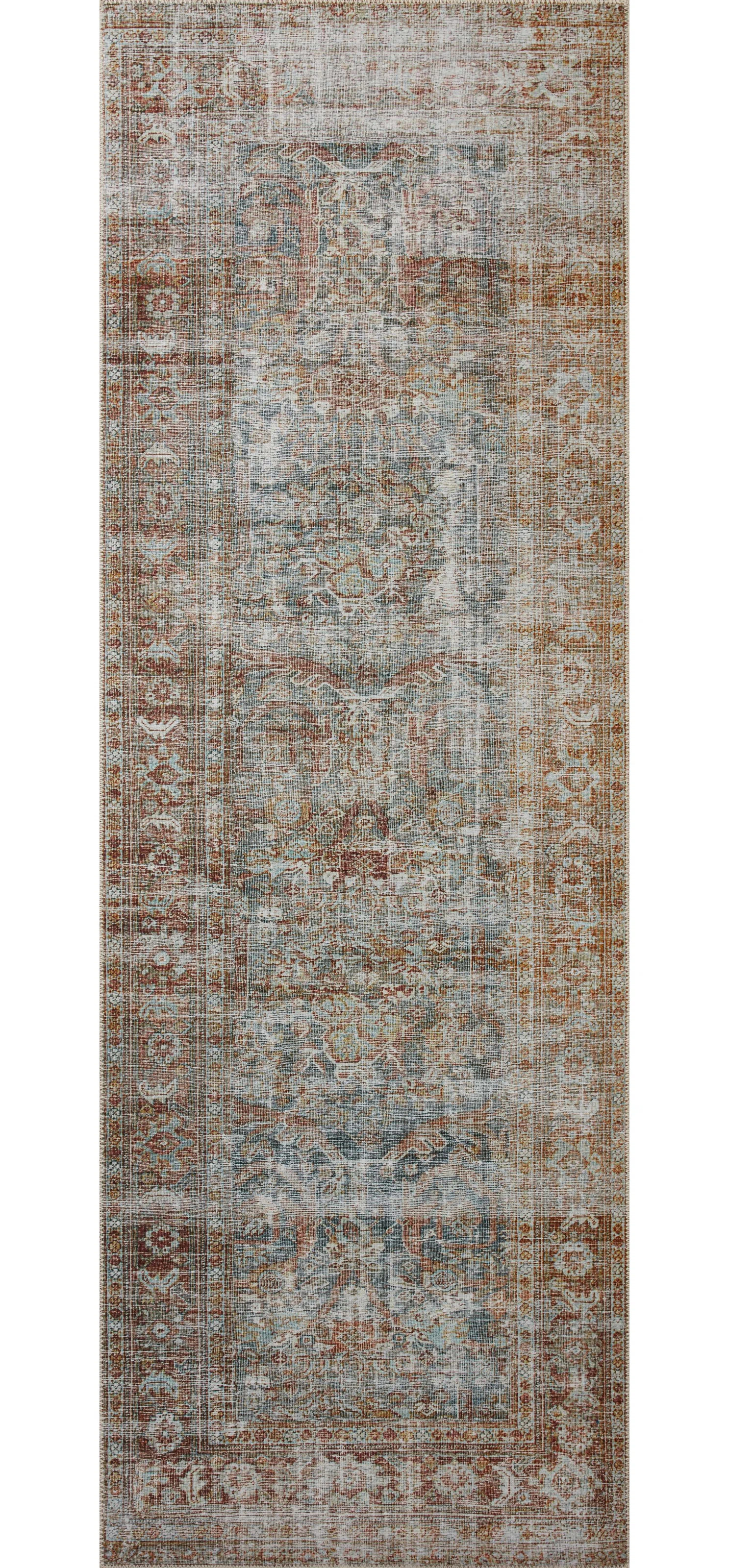 Chris Loves Julia x Loloi Jules Oriental Lagoon/Brick Area Rug | Wayfair North America