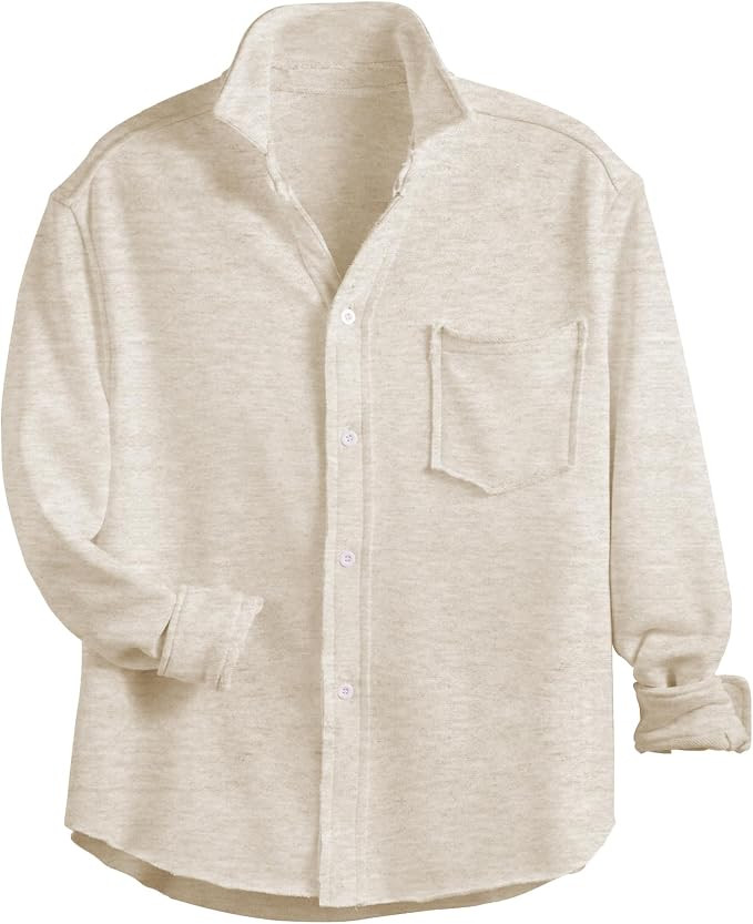 Hixiaohe Relaxed Button-Up Shirt Womens Tops Collared Long Sleeve Work Blouse V Neck Shirts Busin... | Amazon (US)