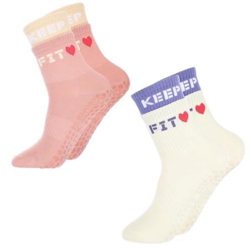 loudashuaiqi Yoga Accessories Pilates Socks Non Slip Barre Socks for Women (Multicolor1, Cotton) | Amazon (US)