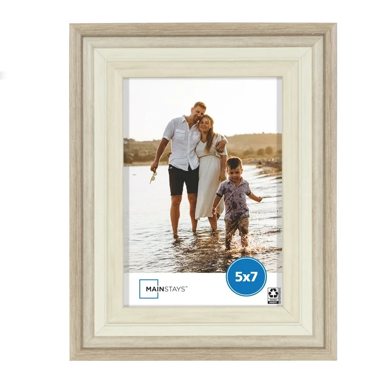 Mainstays 5x7 Two Tone Beige Tabletop Picture Frame | Walmart (US)