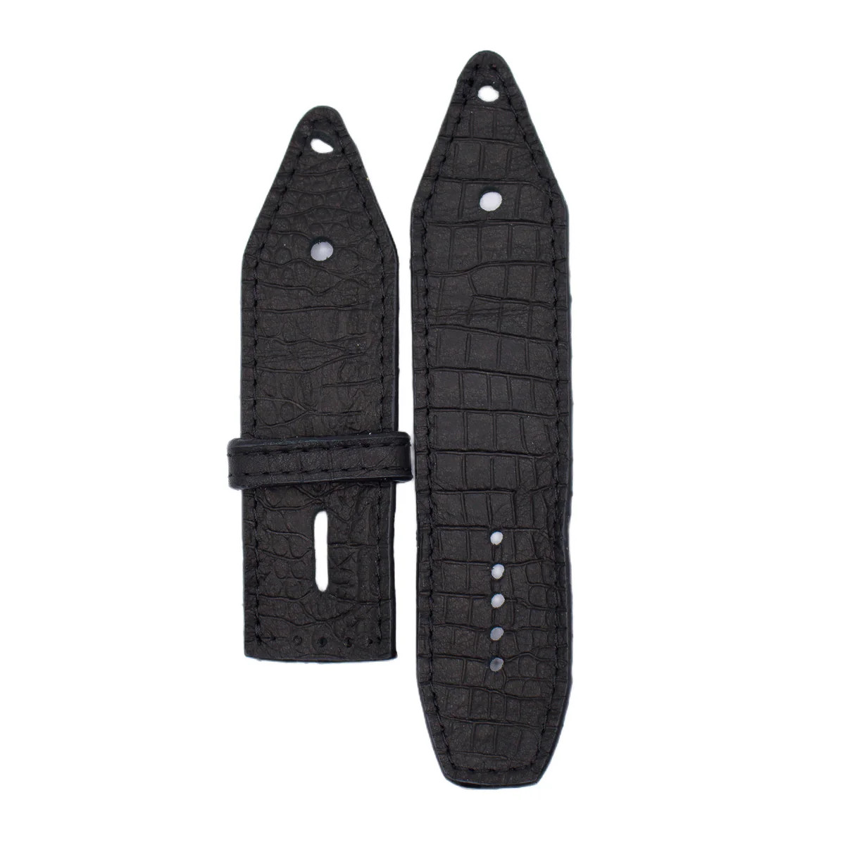 LOT #219 - Black Croc Sivella Watchband (Size 3, All Watch Types) | Sparkl