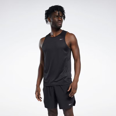 Reebok Mens Regular Fit Sleeveless Crew Athletic Tank Top - Black Medium | Target