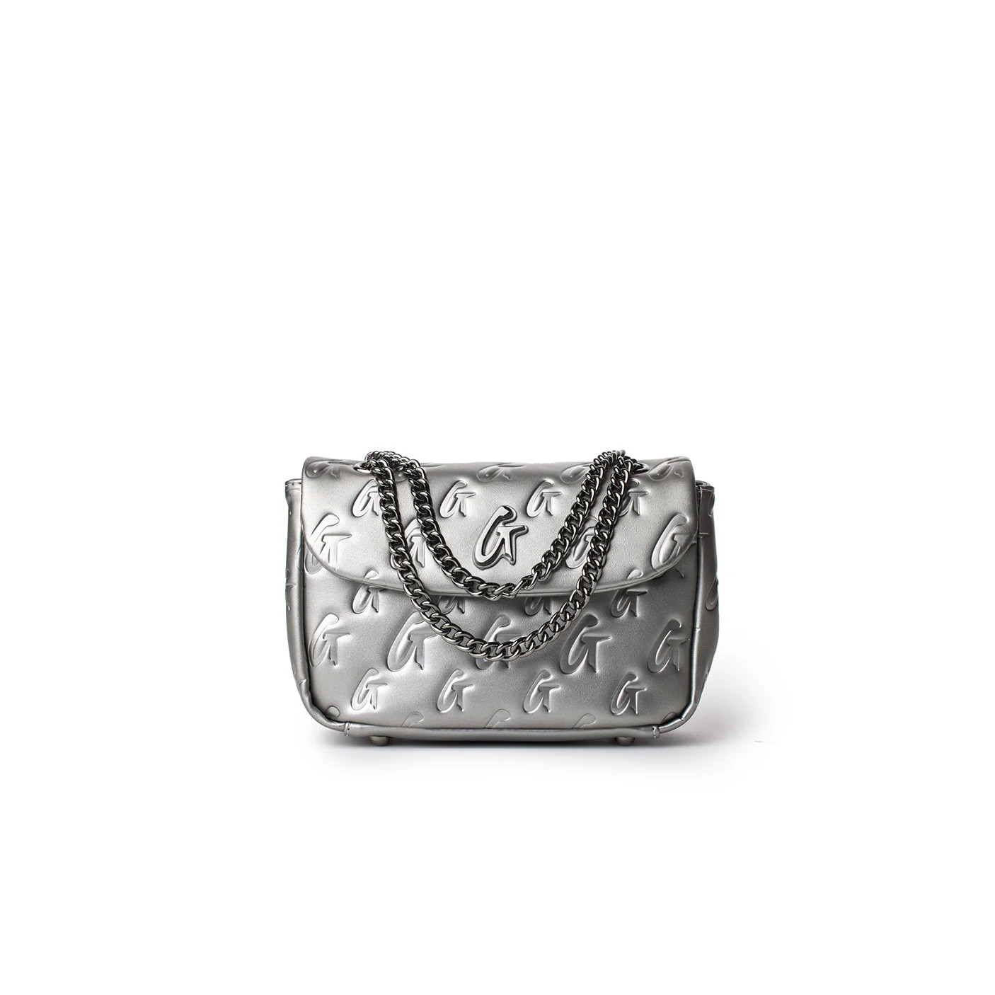 MINI MONOGRAM FLAP BAG - PLATINUM | Glam-Aholic Lifestyle