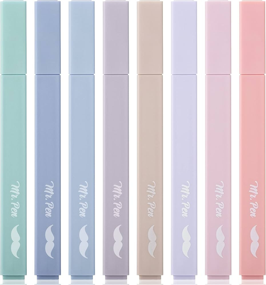 Mr. Pen- Aesthetic Highlighters, 8 pcs, Chisel Tip, Morandi Colors, No Bleed Bible Highlighter Pa... | Amazon (US)