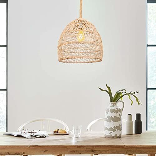 Littleglovo Handmade Rattan Pendant Lights , Natural Material Rattan Lamp,Round Ceiling Bamboo Penda | Amazon (US)