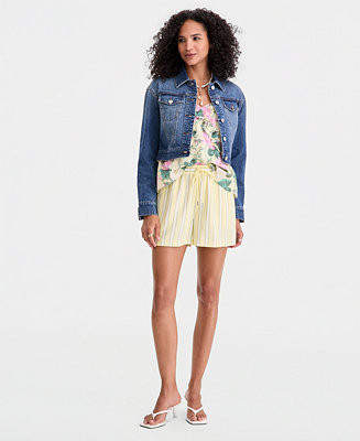 Women's Striped Drawstring Shorts, Macy's Exclusive | Macy's