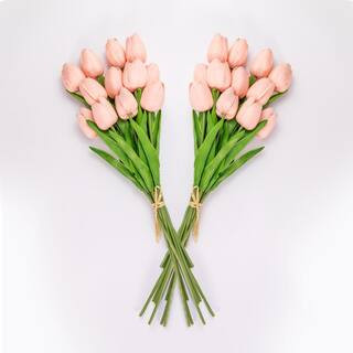 13.5 in. Pink Artificial Tulip Stems (Set of 24) | The Home Depot