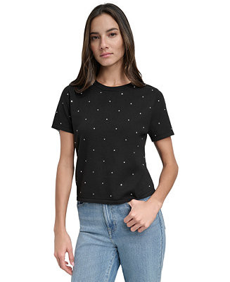DKNY Jeans Women's Studded Short-Sleeve T-Shirt - Macy's | Macy's
