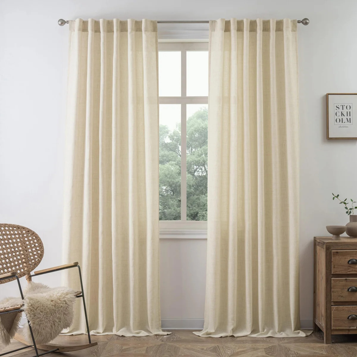 Janie Rod Pocket Semi-Sheer Curtain Panel Pair (Set of 2) | Wayfair North America
