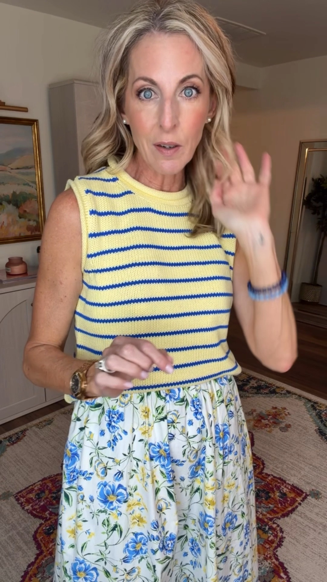 Take a page out of my first favorite store to sell these new arrivals from my second favorite store this new free assembly under $25 stripe gel looks so perfect over this under $40 nautical blue women’s midi dress… I love when I can take new arrivals and mix it with things that I already have in my closet to make another look I will be sharing ways to sell all of our new arrivals this week …. Grab these while you can.
Wearing an extra in both the tank and dress

Spring style, Walmart, new arrivals,, spring fashion, spring style, Mother’s Day