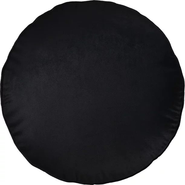 20" Black Velvet Solid Round Throw Pillow - Walmart.com | Walmart (US)
