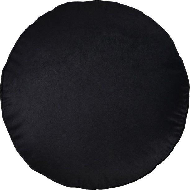 20" Black Velvet Solid Round Throw Pillow - Walmart.com | Walmart (US)