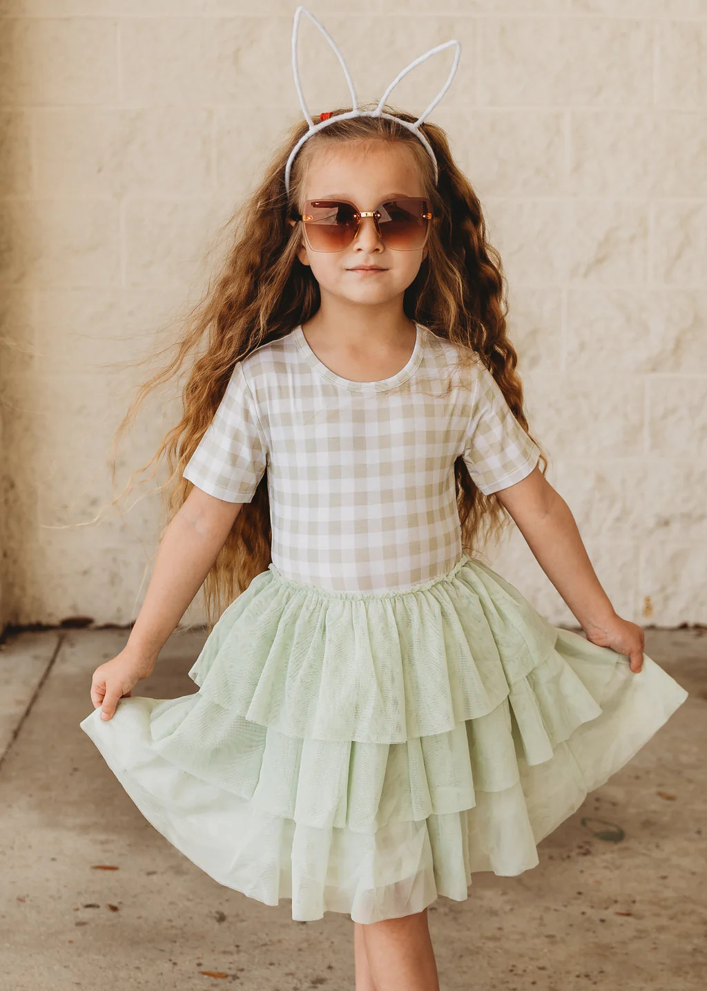 SAGE GINGHAM DREAM TUTU DRESS | DREAM BIG LITTLE CO