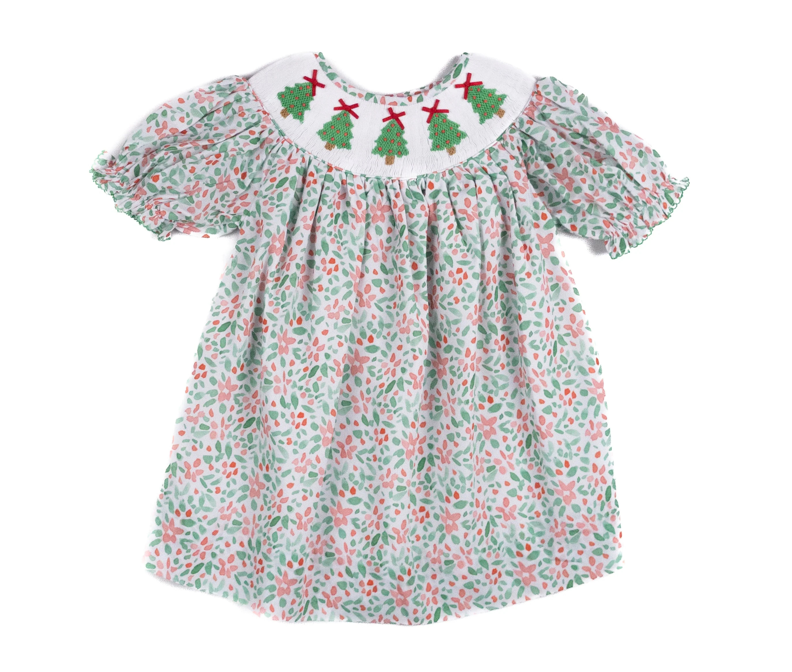 Shop Teeta Christmas Tree Floral Dress | JoJo Mommy