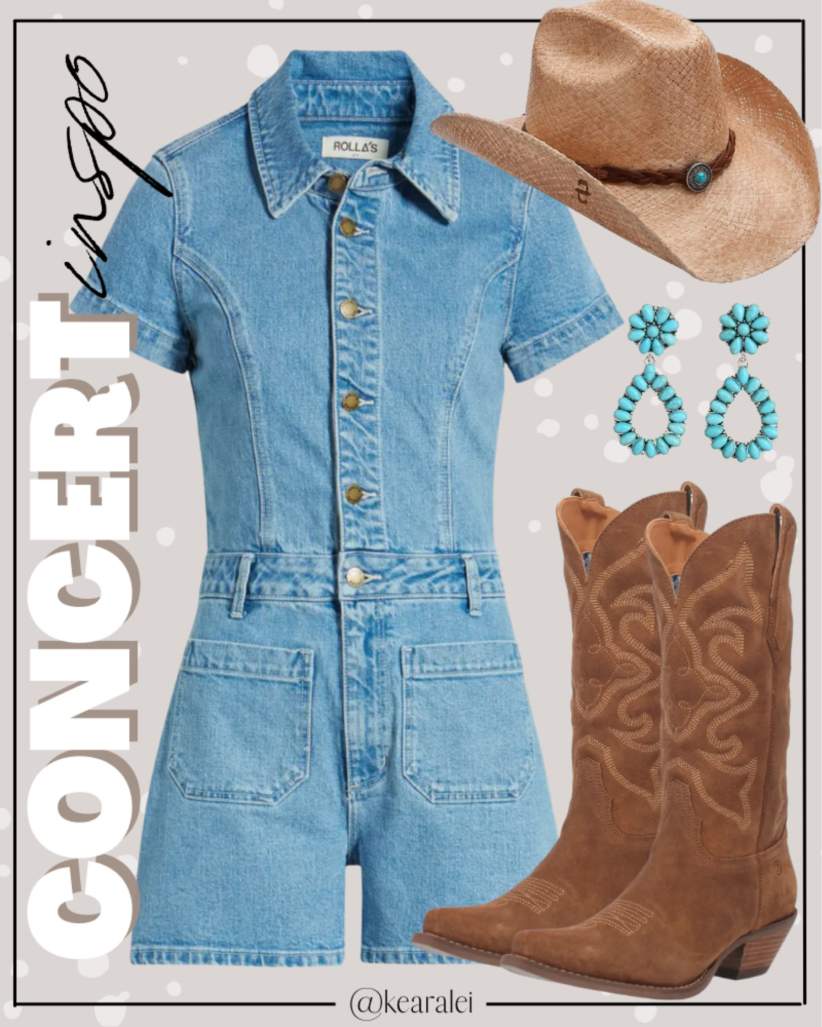 Country concert outfit festival outfits Nashville outfit denim romper jumpsuit shorts with brown leather cowboy boots cowgirl boot tall boots turquoise earrings and straw cowgirl hat cowboy hats summer outfit fair carnival Nordstrom Amazon 
.
Work dress outfits wedding guest dresses teacheroutfit workwear red maroon floral dress with beige ivory leather jacket and tall knee high beige boots taupe quilted purse || #Abercrombie #amazon #nordstrom #wedding #dresses #dress #winter
.
.
teacher outfits, business casual, casual outfits, neutrals, street style, Midi skirt, Maxi Dress, Swimsuit, Bikini, Travel, skinny Jeans, Puffer Jackets, Concert Outfits, Cocktail Dresses, Sweater dress, Sweaters, cardigans Fleece Pullovers, hoodies, button-downs, Oversized Sweatshirts, Jeans, High Waisted Leggings, dresses, joggers, fall Fashion, winter fashion, leather jacket, Sherpa jackets, Deals, shacket, Plaid Shirt Jackets, apple watch bands, lounge set, Date Night Outfits, Vacation outfits, Mom jeans, shorts, sunglasses, Disney outfits, Romper, jumpsuit, Airport outfits, biker shorts, Weekender bag, plus size fashion, Stanley cup tumbler, Work blazers, Work Wear, workwear

boots booties take over the knee, ankle boots, Chelsea boots, combat boots, pointed toe, chunky sole, heel, sneakers, slip on shoes, Nike, adidas, vans, dr. marten’s, ugg slippers, golden goose, sandals, high heels, loafers, Birkenstock Birkenstocks, 

Wedding Guest Dresses, Bachelorette Party, White Dresses, bridesmaid dresses, cocktail dress, Bridal shower dress, bride, wedding guest outfit

Target, Abercrombie and fitch, Amazon, Shein, Nordstrom, H&M, forever 21, forever21, Walmart, asos, Nordstrom rack, Nike, adidas, Vans, Quay, Tarte, Sephora 


#LTKFestival #LTKStyleTip #LTKSeasonal