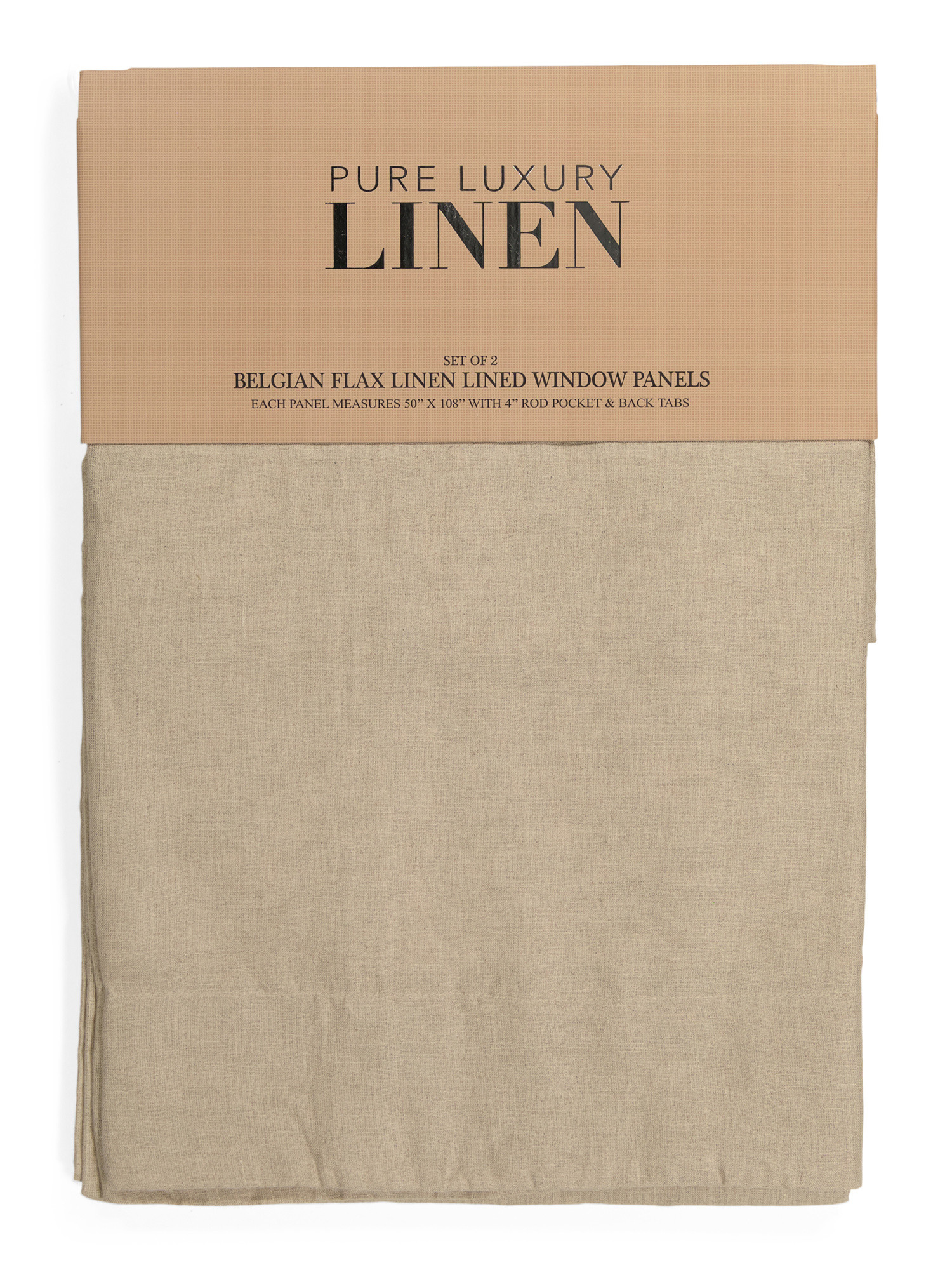 Set Of 2 Belgian Flax Linen Lined Window Panels | TJ Maxx