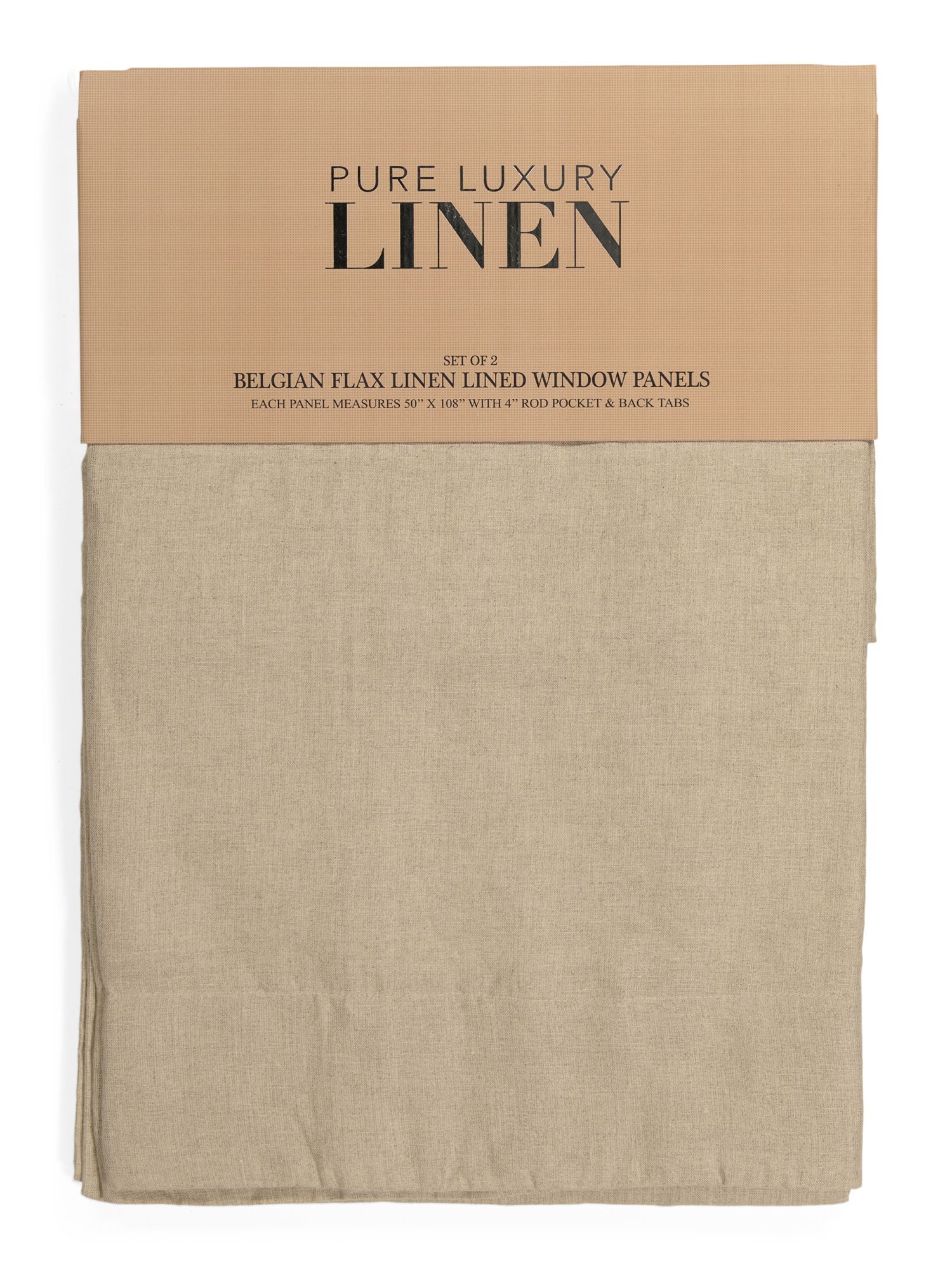 Set Of 2 Belgian Flax Linen Lined Window Panels | TJ Maxx