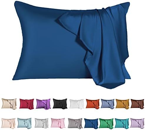 Mulberry Silk Pillowcase for Hair and Skin,Standard Size Cooling Silk Pillow Case with Hidden Zip... | Amazon (US)
