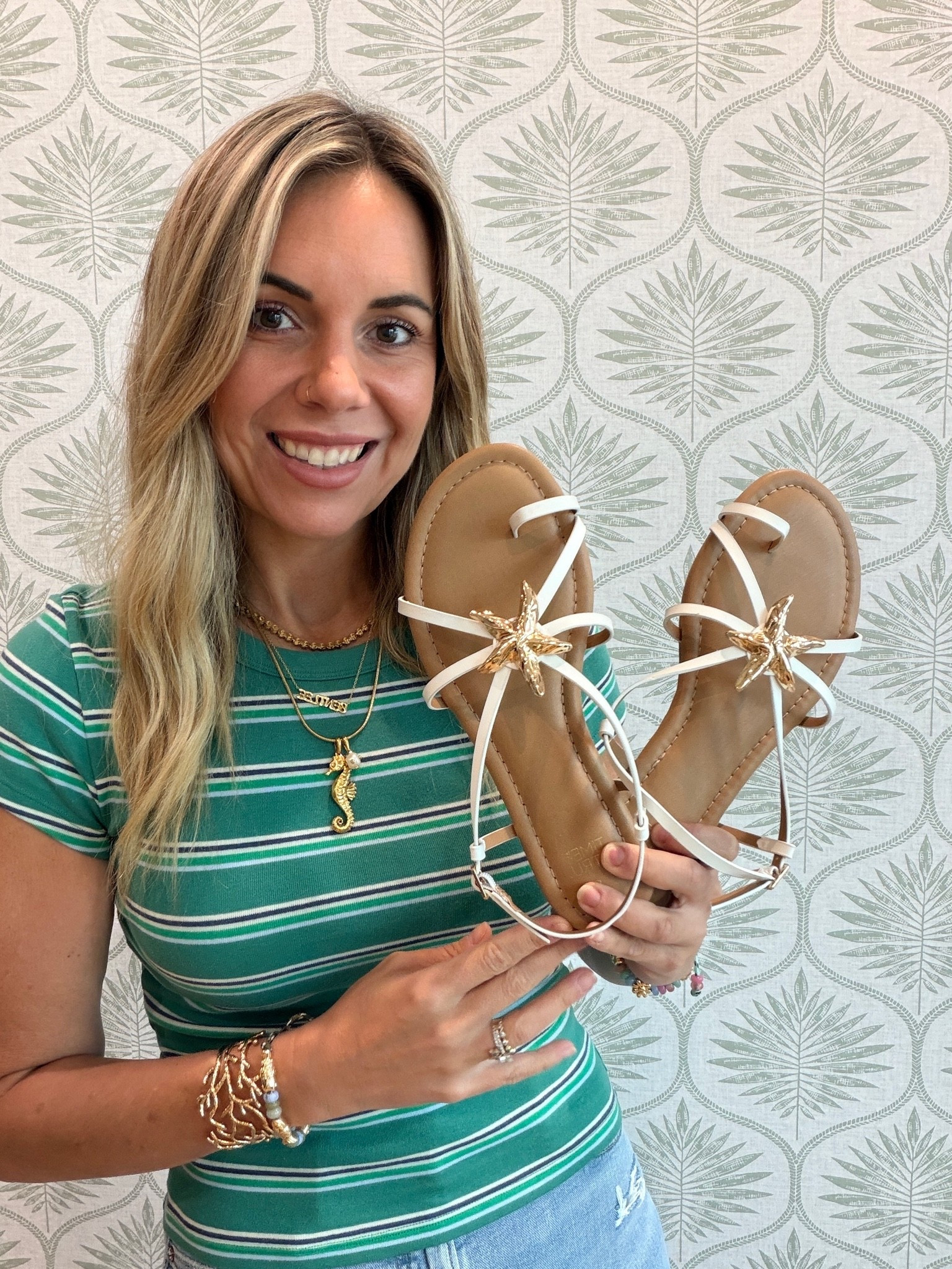 I did my true size 8 in these cute Walmart starfish sandals! sized up in this striped tee!

#LTKootd #LTKdayinmylife