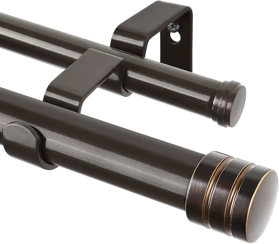 TONIAL1 Inch Double Curtain Rods for Windows 66 to 120 Inches (6-12ft), Heavy Duty Decorative Dra... | Amazon (US)