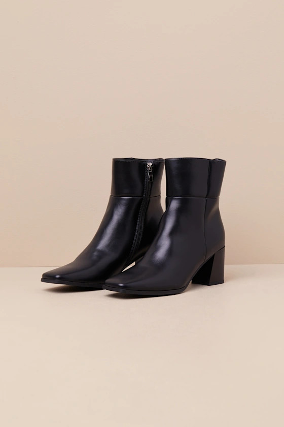 Layten Black Square Toe Ankle Boots | Lulus