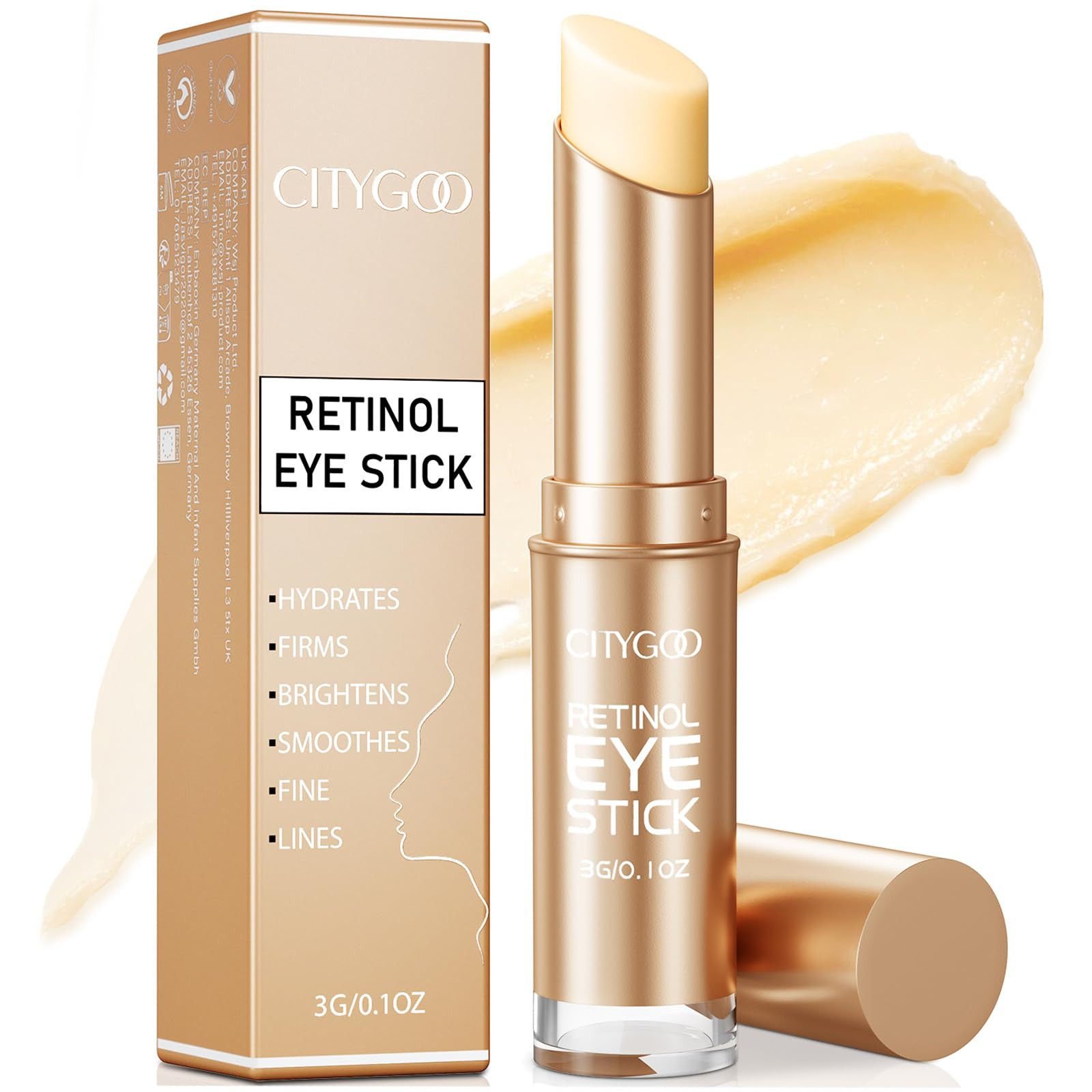CITYGOO Retinol Eye Stick With Collagen, Hyaluronic Acid For Dark Circle, Under Eye Cream Anti Ag... | Amazon (US)