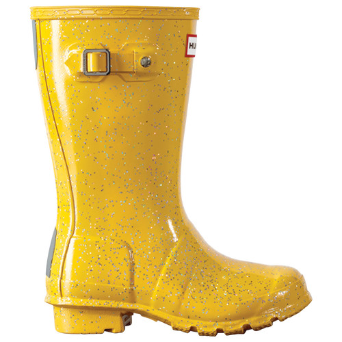 Girls Hunter Hunter OG Giant Glitter Boot - Girls' Grade School Shoe Yellow/Yellow Size 05.0 | Kids Foot Locker (US)