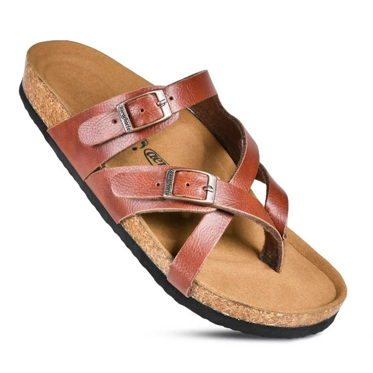 Aerothotic Women's Celestis Soft Footbed Strappy Slide Sandals - Walmart.com | Walmart (US)